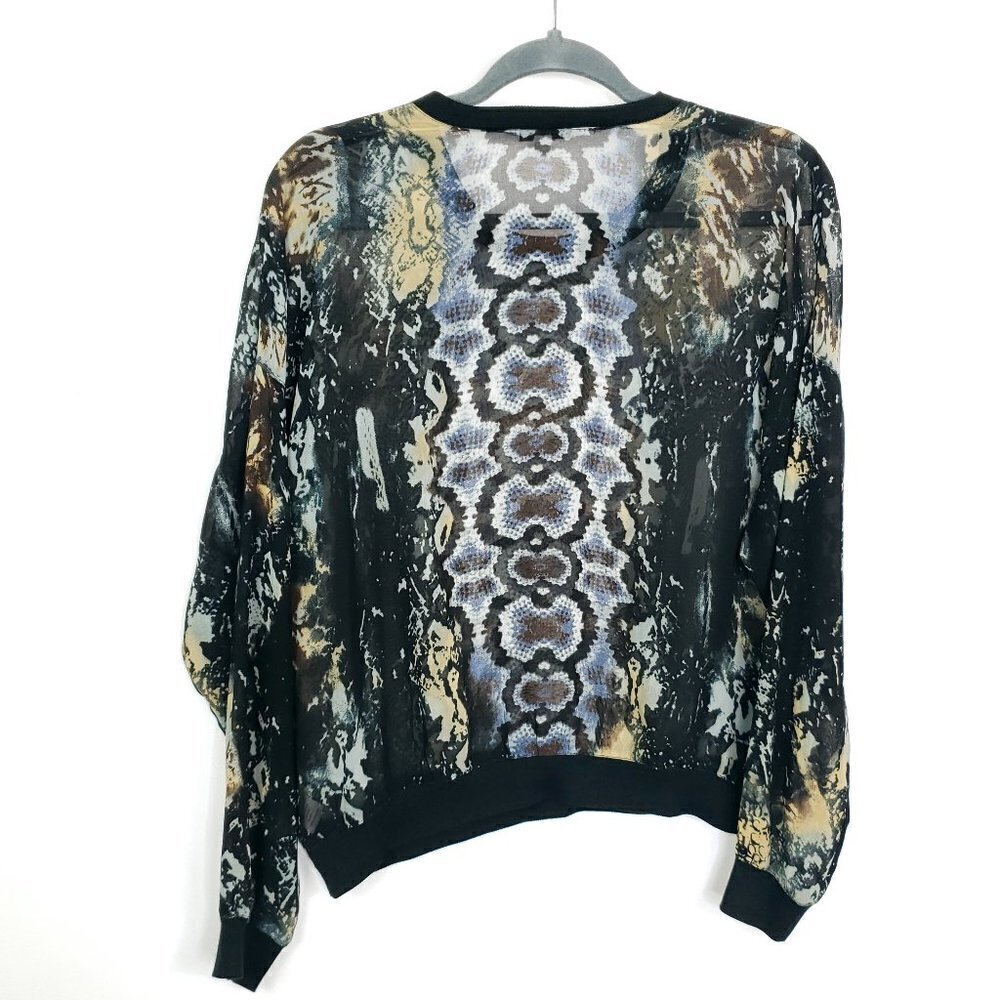 Cabi "Dressed Up Sweatshirt" Sheer Python Size M - image 2